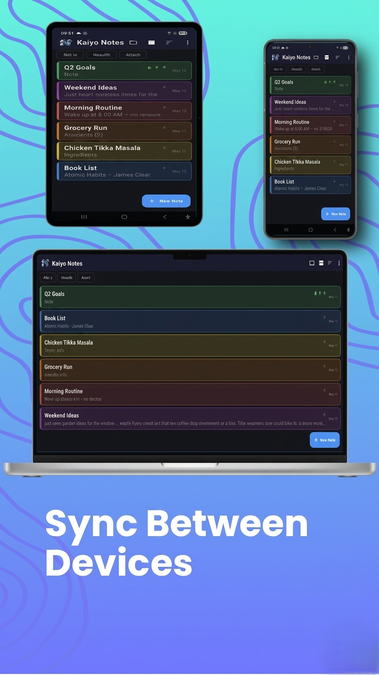 Kaiyo Notes Android app custom photo backgrounds